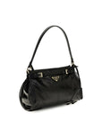Prada Leather Mini Bonnie Hobo Bag - Black