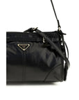 Prada Leather Mini Bonnie Hobo Bag - Black