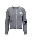 Max Mara Intarsia Cotton Knit Cardigan - Blue