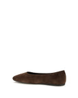 Prada Leather Suede Ballerina Flats - Brown