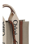Chloé Small Linen Woody Tote Handbag