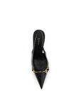 Gucci Leather Horsebit Slingback High Heel Pumps