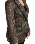 Dolce & Gabbana Black & Gold Sheer Floral Lace Blazer