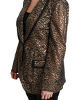 Dolce & Gabbana Black & Gold Sheer Floral Lace Blazer