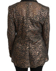 Dolce & Gabbana Black & Gold Sheer Floral Lace Blazer