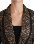 Dolce & Gabbana Black & Gold Sheer Floral Lace Blazer