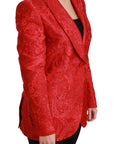 Dolce & Gabbana Red Floral Angel Blazer