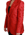 Dolce & Gabbana Red Floral Angel Blazer