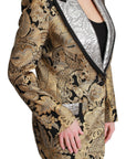 Dolce & Gabbana Silver & Gold Baroque Floral Single-Breasted Blazer