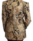 Dolce & Gabbana Silver & Gold Floral Jacquard Blazer Jacket