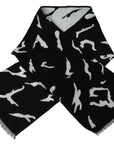 Givenchy Black & White Wool-Silk Unisex Scarf