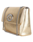 Blumarine Leather Shoulder Bag - Gold