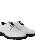 Dolce & Gabbana White Leather Derby Dress Shoes