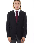 Uominitaliani Wool Suit Blazer - Black