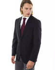 Uominitaliani Wool Suit Blazer - Black