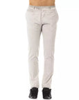 Uominitaliani Cotton Straight Fit Chino Pants - Light Gray/Grey