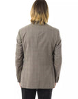 Uominitaliani Wool Suit Blazer - Taupe