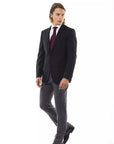 Uominitaliani Wool Suit Blazer - Black