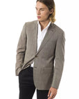 Uominitaliani Wool Suit Blazer - Taupe