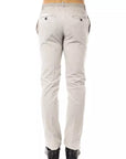 Uominitaliani Cotton Straight Fit Chino Pants - Light Gray/Grey