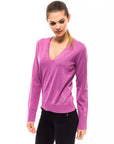 Montana Blu V-Neck Wool Sweater - Fuchsia Pink