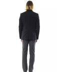 Uominitaliani Wool Suit Blazer - Black