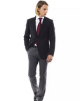 Uominitaliani Wool Suit Blazer - Black