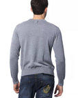 Billionaire Italian Couture Merino Wool V-Neck Sweater - Gray/Grey
