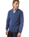 Uominitaliani Merino Wool V-Neck Sweater - Cool Blue