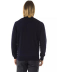 Uominitaliani Merino Wool Crewneck Sweater - Deepest Blue