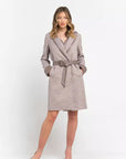 Trussardi Waist Belt Long Coat - Taupe