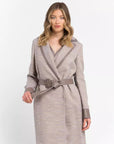 Trussardi Waist Belt Long Coat - Taupe