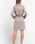 Trussardi Waist Belt Long Coat - Taupe