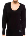 Montana Blu V-Neck Wool Sweater - Black