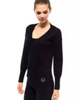 Montana Blu V-Neck Wool Sweater - Black