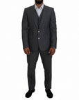 Dolce & Gabbana Martini Vest, Blazer & Pants 3-Piece Suit - Gray/Grey