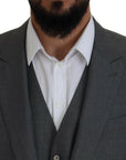 Dolce & Gabbana Martini Vest, Blazer & Pants 3-Piece Suit - Gray/Grey