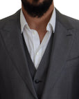 Dolce & Gabbana Sicilia Vest, Blazer & Pants 3 -Piece Suit - Gray/Grey