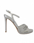 Prada Silver Leather Stiletto Heels