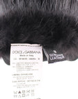 Dolce & Gabbana Leather & Fur Long Gloves - Black- Small