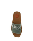 Chloé Cotton Green Resort Flat Sandals