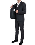 Dolce & Gabbana Martini Vest, Blazer & Pants 3-Piece Suit - Black