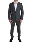 Dolce & Gabbana Martini Checkered Blazer & Pants 2 Piece Suit - Gray/Grey