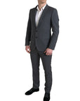 Dolce & Gabbana Martini Checkered Blazer & Pants 2 Piece Suit - Gray/Grey