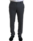 Dolce & Gabbana Martini Checkered Blazer & Pants 2 Piece Suit - Gray/Grey