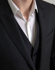Dolce & Gabbana Martini Vest, Blazer & Pants 3-Piece Suit - Black