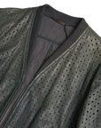 Dolce & Gabbana Perforated Leather Bomber Jacket - Musk Green