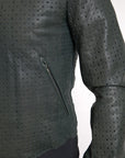 Dolce & Gabbana Perforated Leather Bomber Jacket - Musk Green