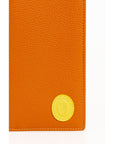 Trussardi Leather Slim Long Wallet - Orange - Made In Italy