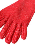 Dolce & Gabbana Fantasia Mid Arm Length Gloves - Red